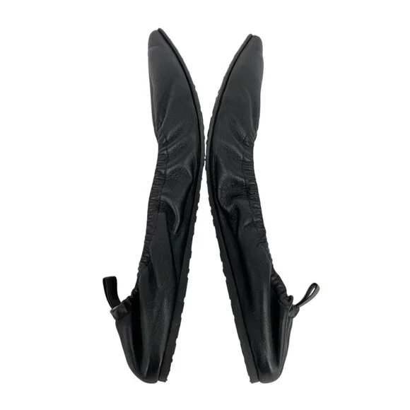 Gianvito Rossi Alina Pointed Toe Black Ballet Flats Size 39